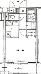 HER'S銀杏町 1Kの間取図画像