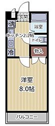 コーポアゼリア 1Kの間取図画像