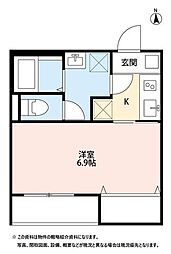 Slow&Easy 1Kの間取図画像