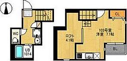 ライゼストレガーロ東照宮 ワンルームの間取図画像