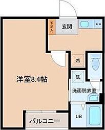 ラクセス中野栄 1Kの間取図画像