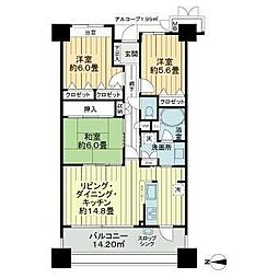 サーパス長町南 3LDKの間取図画像