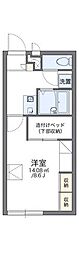 レオパレスグリーンリーフB 1Kの間取図画像