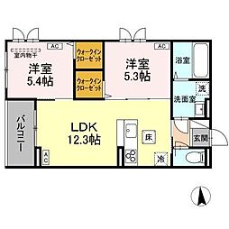 トゥインクルDays 2LDKの間取図画像