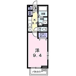 プリムローズ 1Kの間取図画像