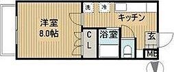 GRACE鹿野 1Kの間取図画像