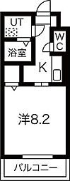 マックス河原町駅 1Kの間取図画像