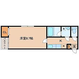 アスコット小田原 1Kの間取図画像