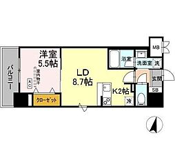 BULL house 1LDKの間取図画像