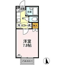 パセオステーブル泉中央 1Kの間取図画像