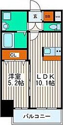 シティタワー二十人町 1LDKの間取図画像