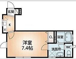 フレシエンテ 1Kの間取図画像