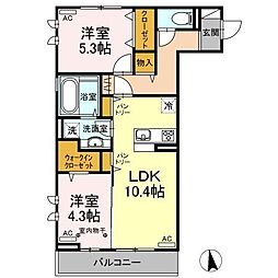 D-roomLemon 2LDKの間取図画像