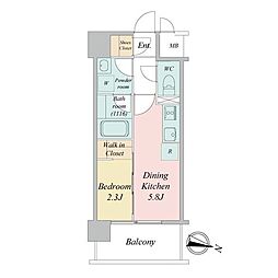 デュオフラッツ仙台木町通エアリ 1DKの間取図画像