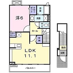 カーサラッフィナート 1LDKの間取図画像