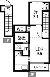 マックスレジデンシア荒巻 1LDKの間取図画像