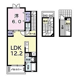 コーポK 1LDKの間取図画像