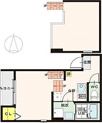 ハーモニーテラスステージ宮千代 1Kの間取図画像
