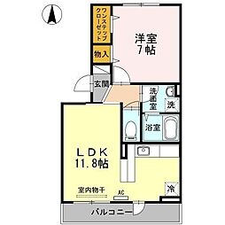 グランビアA 1LDKの間取図画像