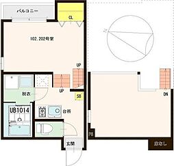 マジェスティ福田町 1Kの間取図画像