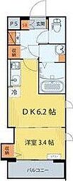 クラウド土樋 1DKの間取図画像