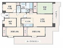 ダイトシティ愛宕橋 4SLDKの間取図画像