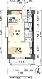 ガーデンロッジ1 1LDKの間取図画像