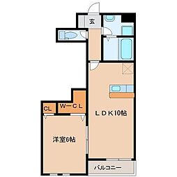 PrimRose3 1LDKの間取図画像