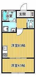 ノルンハウス 1LDKの間取図画像