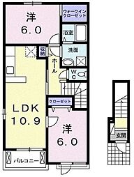モントレゾール 2LDKの間取図画像