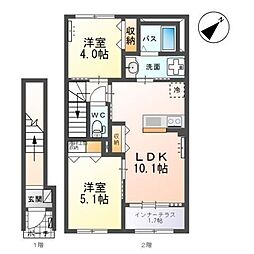 earth bloom 2LDKの間取図画像