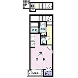 メゾン・ソレイユ ワンルームの間取図画像