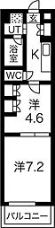 ウェルネス青葉 2Kの間取図画像