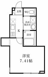 メゾン・ド・フィーユ 1Kの間取図画像