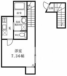 メゾン・ド・フィーユ 1Kの間取図画像