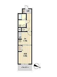 HF仙台五橋レジデンス 1DKの間取図画像