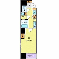 カスタリア勾当台公園 1Kの間取図画像