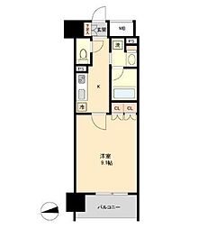 レジディア榴岡West 1Kの間取図画像