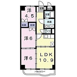 高砂ミューハイツ 3LDKの間取図画像