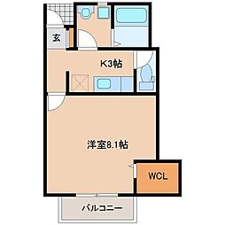ソレイユパルク11番館 1Kの間取図画像