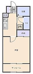 ヴィンダーバール愛 1Kの間取図画像