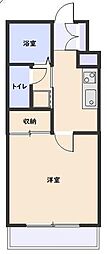 ヴィンダーバール愛 1Kの間取図画像