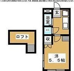 ハイネス国見 1Kの間取図画像