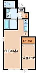 青空とそよ風のメゾン 1LDKの間取図画像