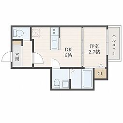 仮称)太子堂新築AP 1DKの間取図画像