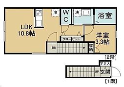 シャルム旭ケ丘イースト 1LDKの間取図画像