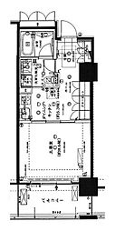 アップルタワーズ仙台ブローディアタワー 1DKの間取図画像