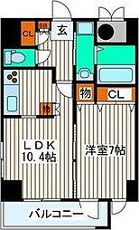 USビル 1LDKの間取図画像