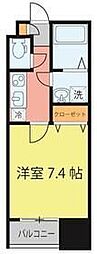 シェルグランデ東口 1Kの間取図画像