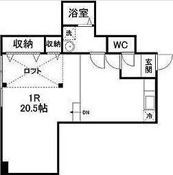 THECLASSSENDAIEASTGATE ワンルームの間取図画像